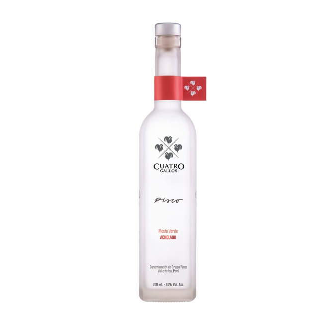 Pisco 4 gallos Mosto Verde Acholado 700ml